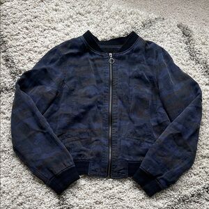Navy Camo Bomber Jacket